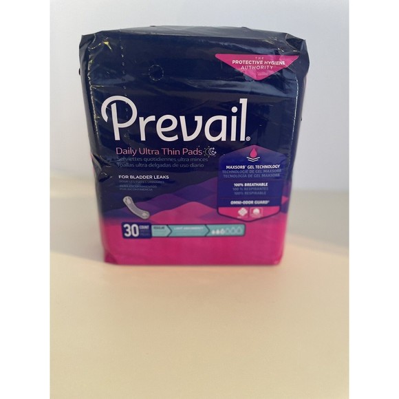 Prevail Daily Ultra Thin Pads Incontinence for Bladder Leaks 30ct New in Package - Picture 2 of 8